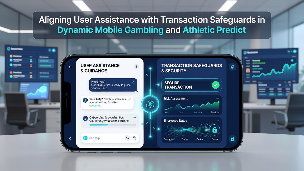 Schnittstelle einer mobilen App mit verknüpften Hilfs- und Sicherheitsfunktionen für Wetttransaktionen