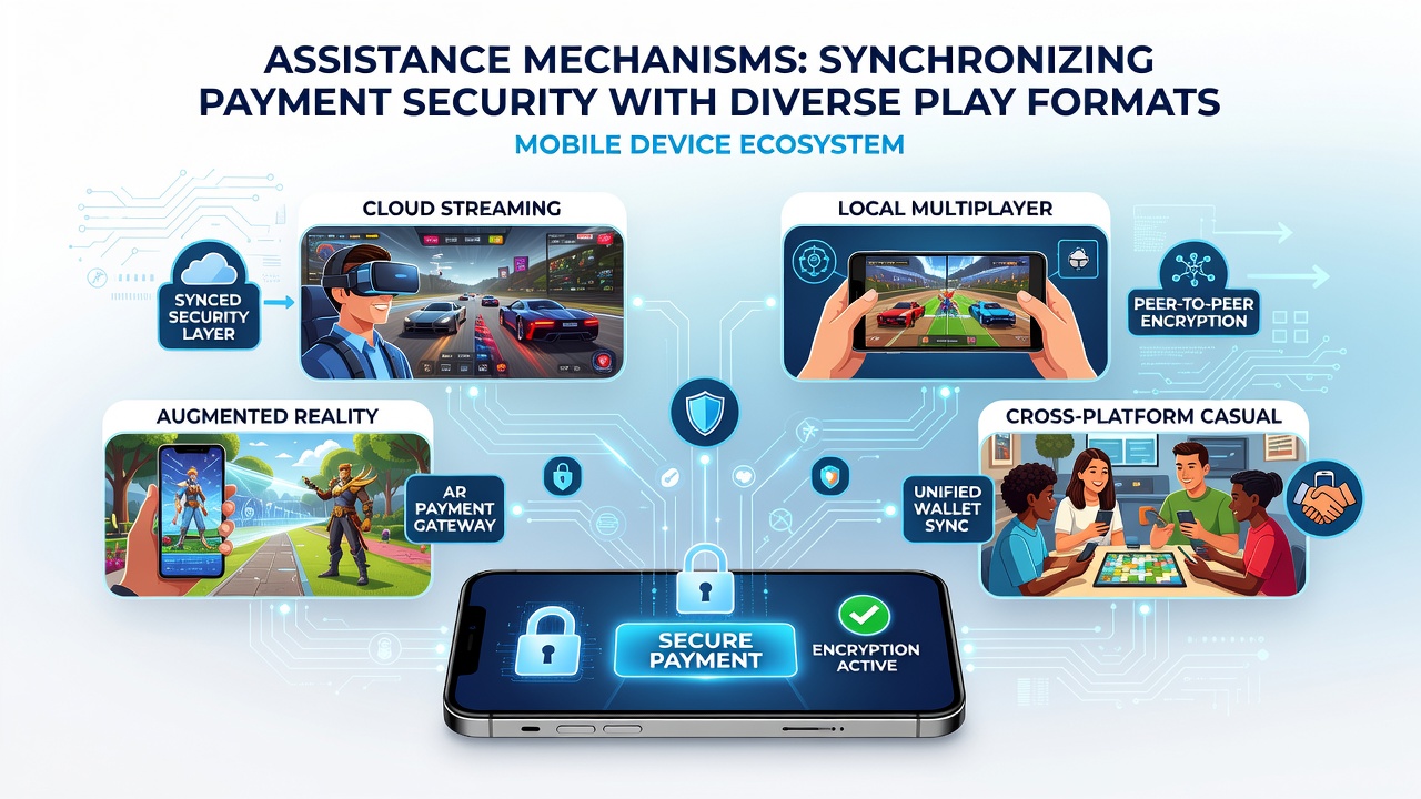 Illustration von synchronisierten Sicherheitsprozessen in mobilen Casino- und Wett-Apps