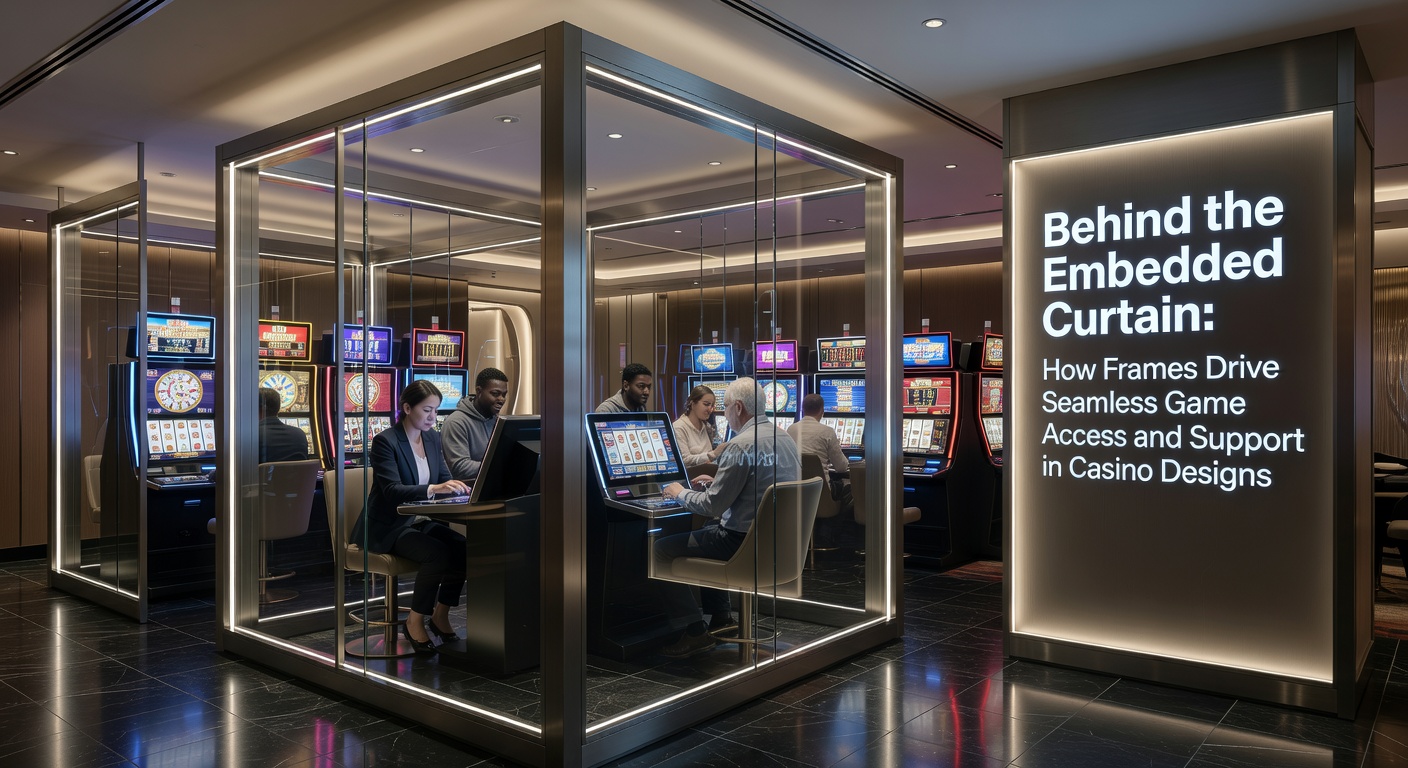 Schematische Darstellung von Embedded Frames, die Spiele und Support-Inhalte in einem einheitlichen Casino-Interface integrieren